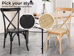 Levede 2x/4xDining Chairs Cross Back Chair Bentwood Outdoor Provincial Rattan