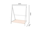 Levede Clothes Rack Wooden Wardrobe Garment Coat Hanging Rail Shoe Storage 120cm