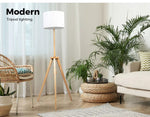 Emitto LED Tripod Floor Lamp Modern Wooden Room Reading Light Adjustable Night