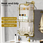 Yezi Bathroom Mirror Cabinet 360° Swivel Wall Mirrors Double-side Gold Rectangle
