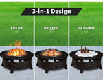 Fire Pit BBQ Grill Pits Outdoor Fireplace Patio Camping Garden Heater Firepit