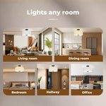 Emitto Led Ceiling Light Modern Bedroom Pendant Lights Linen Shade Flush