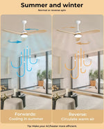 Spector 52'' Ceiling Fan LED Light DC Motor Remote Control 5 Speed Wooden Blade
