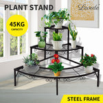 Levede Plant Stands Outdoor Indoor Metal Flower Pot 3 Garden Corner Shelf.