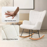 Levede Rocking Chair Nursery Rocker Accent Tub Boucle Armchair Lounge Fleece