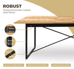 Levede Dining Table Extendable Rectangle Wooden Home Kitchen Seater Steel Frame