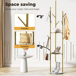 Levede Coat Rack Clothes Stand Hat Clothing Hanger Garment 8 Hook Tree Organizer