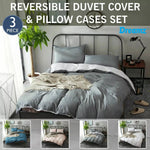 Dreamz Microfibre Quilt Cover Set Duvet Doona Pillow Case Reversible Use AllSize
