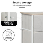Levede Chest of Drawers Storage Cabinet Tower Dresser Tallboy Beige 5 Drawers