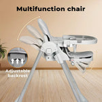 Bopeep Baby High Chair Folding Double Trays Adjustable Height Wheel Eating