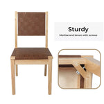 Levede Dining Chairs Accent Chair Lounge PU Solid Beech Wood Kitchen Retro x2