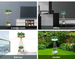 Levede Plant Stand 2 Tiers Outdoor Indoor Metal Flower Pots Rack Garden Shelf