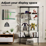 Stacked 5mm Tempered Glass Display Cabinet Steel Collections 4 Tier 160m Tall
