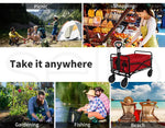 Lambu Garden Trolley Cart Foldable Picnic Wagon Outdoor Camping Trailer Red