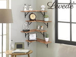 Levede 4PC Floating Corner Shelves – Wall-Mounted DIY Wooden Storage