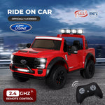 Kids Ride On Car Licensed Ford Super Duty 50W Electric Toy Remote Control Red