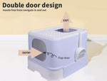 Pawz Cat Litter Box Fully Enclosed Toilet Trapping Odor Control Basin Purple