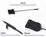 Traderight Fireplace Tool Set 4 PC Fire Place Poker Brush Shovel Stand Cast Iron