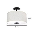 Emitto Led Ceiling Light Modern Bedroom Pendant Lights Linen Shade Flush