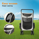 PaWz Pet Dog Stroller Pram Carrier Cat Travel Foldable 4 Wheels 50kg Capacity