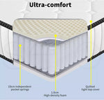 Dreamz Spring Mattress Bed Pocket Tight Top Foam Medium Firm Double Size 20CM