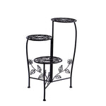 2X Wrought Iron Outdoor Indoor Flower Pot Plant Stand Garden Metal Corner Shelf