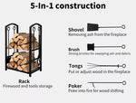 Traderight Firewood Rack 4 Fireplace Tool Log Wood Steel Large Holder Storage