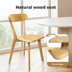 Levede 2x Dining Chairs Wooden Kitchen Chair Natural Lounge Cafe Restaurant