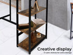 Levede High Bar Table Pub Industrial Storage Shelf Rustic Brown Kitchen 110X60CM
