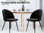 Levede 2x Dining Chairs French Provincial Kitchen Cafe Lounge Upholstered Black