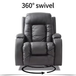 Levede Massage Sofa Chair Recliner 360 Degree Swivel PU Leather Lounge Heated