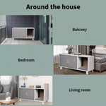 Pawz Enclosed Cat Litter Cabinet Box Furniture Scratch Board Pet House Table