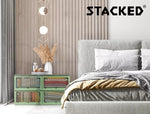 Storage Container Stackable Plastic Organiser Box Foldable 5 Side Open Lid Wheel