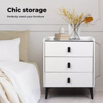 Levede Bedside Drawers Side Table Wireless Charging LED Light Bluetooth Speaker