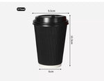 375ml Disposable Takeaway Paper Coffee Cups Triple Wall Take Away w/Lids 200set
