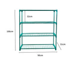 Levede 2x 4 Tier Plant Stand Shelves Garden Steel Storage Shelf Steel Frame