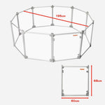 Pawz Pet Playpen Transparent Acrylic Folding Dog Fence Kennel Install 8 Panel