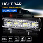 LED Light Bar Work Flood Spot Beam Lamp Offroad Caravan Camping Strip Light 240W