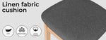 Levede 4xDining Chairs Kitchen Chair Natural Wood Linen Fabric Cafe Lounge