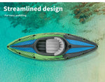 Intex Inflatable Kayak Boat K1 Sports Challenger 1 Seat Person Floating Oar Lake