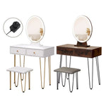 Levede LED Dressing Table Stool Set Mirror Lighted Vanity Makeup Desk Drawers