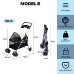 Pawz Pet Stroller Dog Cat Pram Travel Carrier Foldable Pushchair Outdoor Large