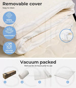 Dreamz Latex Mattress Topper King Natural 7 Zone Bedding Removable Cover 5cm