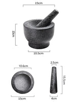 Toque Granite Pestle and Mortar Unpolished Solid Granite Spice Grinder Tool 15cm