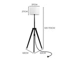 Emitto Floor Lamp Modern Tripod Night Reading Light Wooden Stand Black Shaded