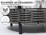 Pawz Rattan Pet Bed Elevated Raised Cat Dog House Wicker Basket Kennel Table