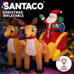 Santaco Inflatable Christmas Outdoor Decorations Santa Elk LED Lights Xmas Party