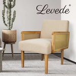 Levede Accent Armchair Rattan Single Sofa Chair Lounge Side Chairs Natural