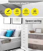 Levede Office Cabinet 8 Drawer Drawers Storage Cabinets Steel Rack Home White