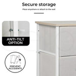 Levede Chest of Drawers Storage Cabinet Tower Dresser Tallboy Beige 6 Drawers